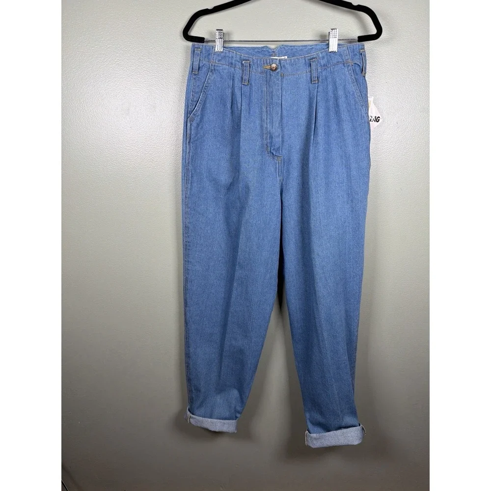 NOS VTG Early 90s White Stag High Waisted Pleated Mom Jeans – Size 14